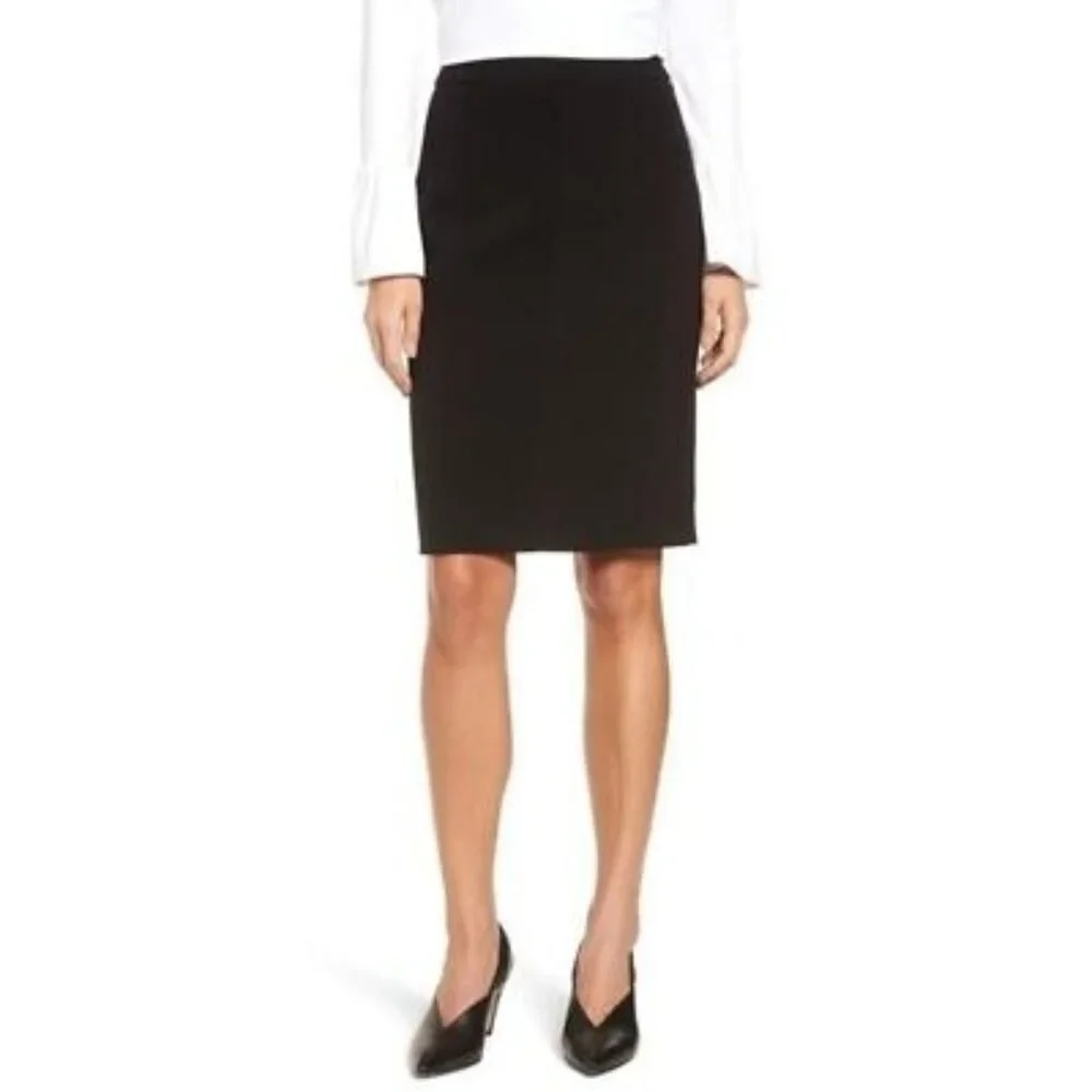 New halogen seamed pencil skirt black midi office classy